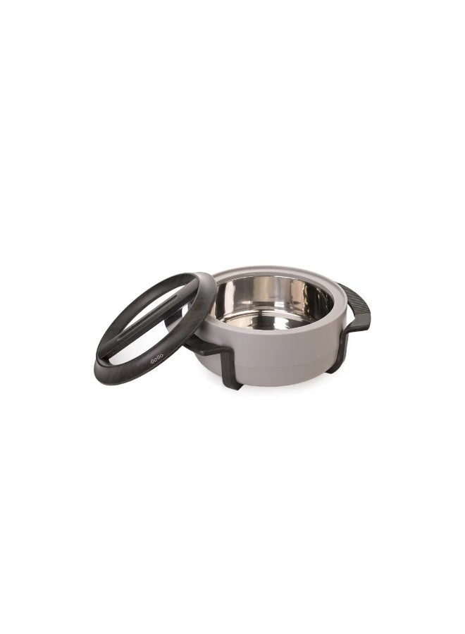 بيلو طقم حاويات طعام بيلو، تصميم خشبي رمادي بغطاء شفاف، 3 قطع سعة 1.8 لتر / 2.3 لتر / 2.8 لتر - Image 2